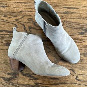 Taupe ankle suede booties so 8